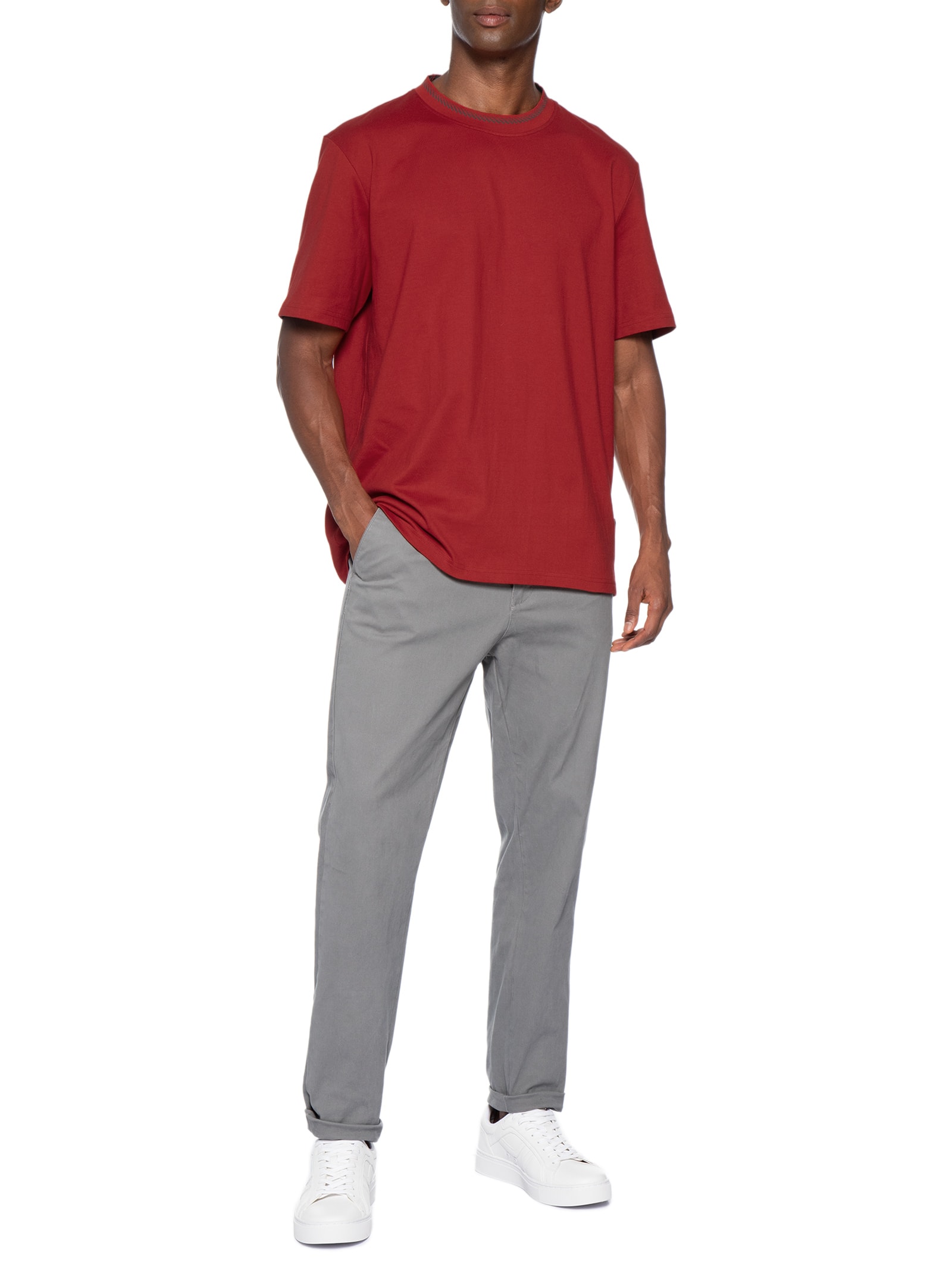 Camiseta Masculina Manga Curta Terete – Vermelho Boss