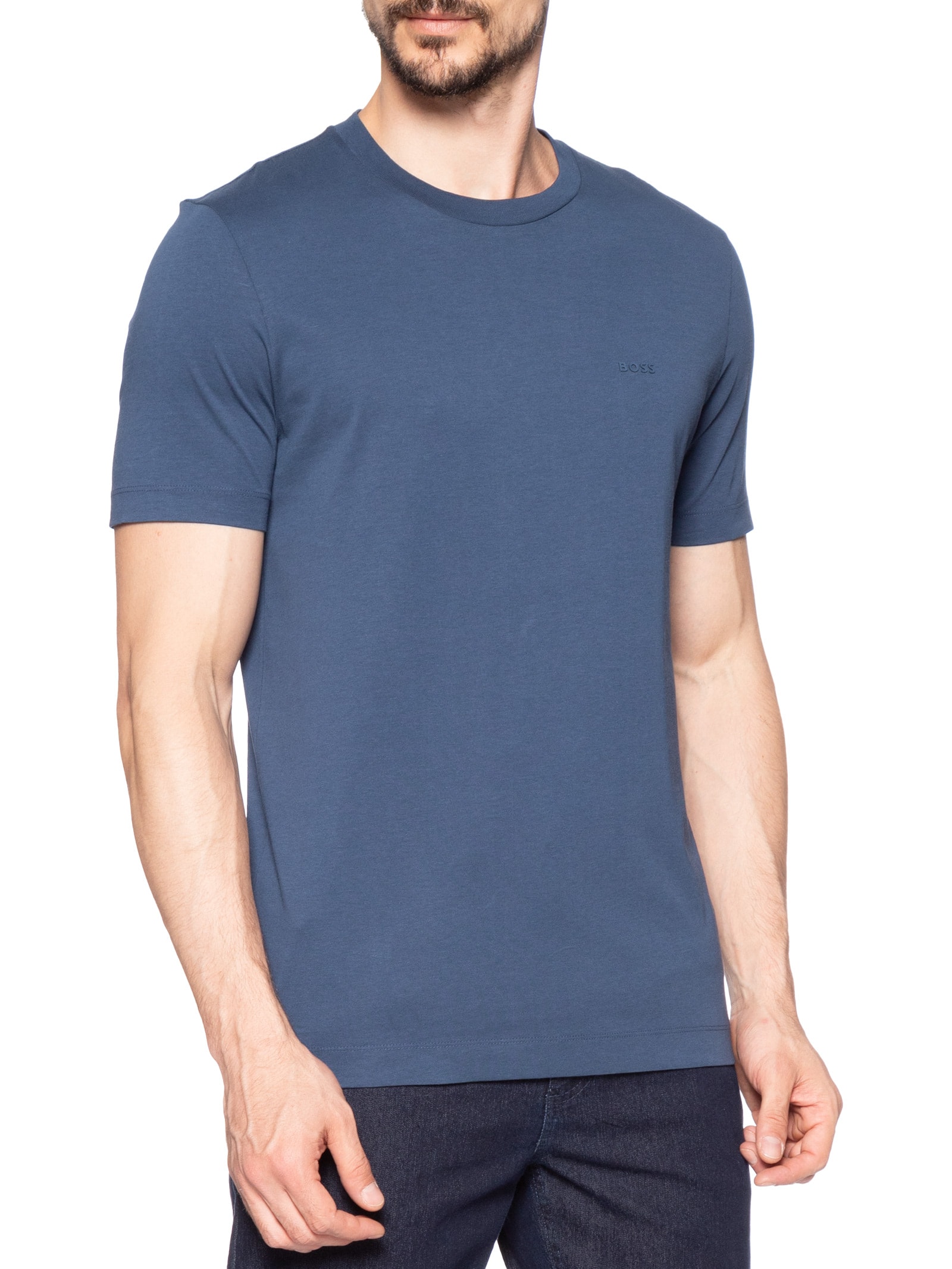 Camiseta Masculina Manga Curta Thompson 01 Azul Boss