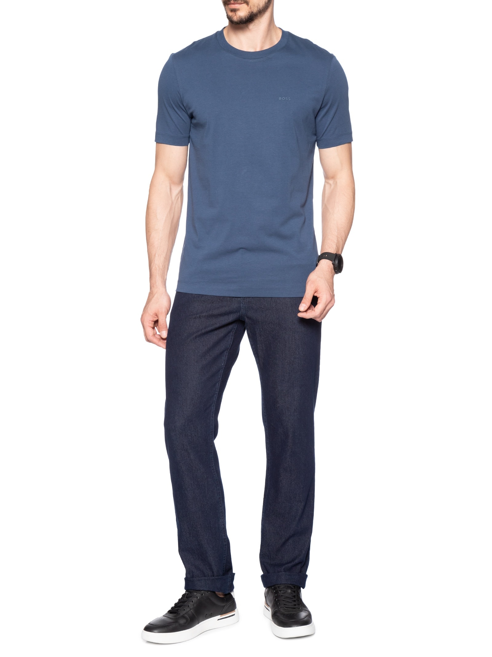 Camiseta Masculina Manga Curta Thompson 01 Azul Boss