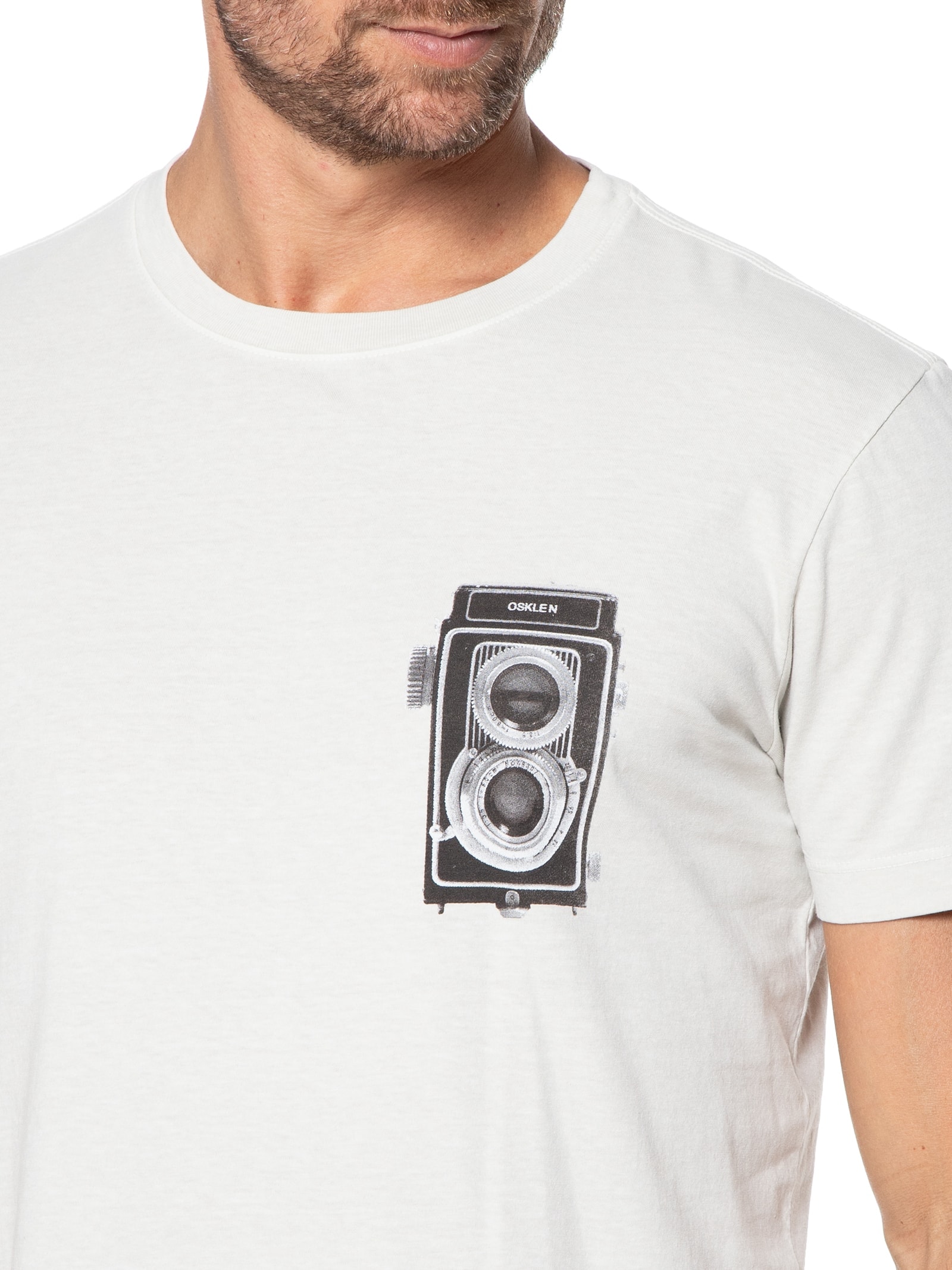 Camiseta Masculina Manga Curta Tone Flex Cinza Osklen