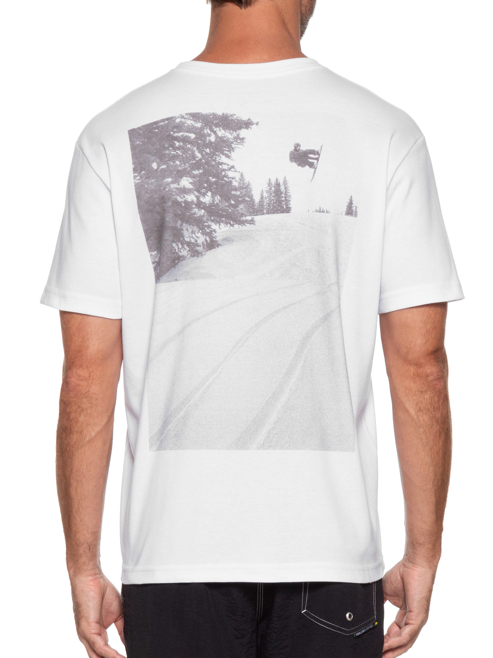 Camiseta Masculina Manga Curta Tracking Snow Branco Osklen
