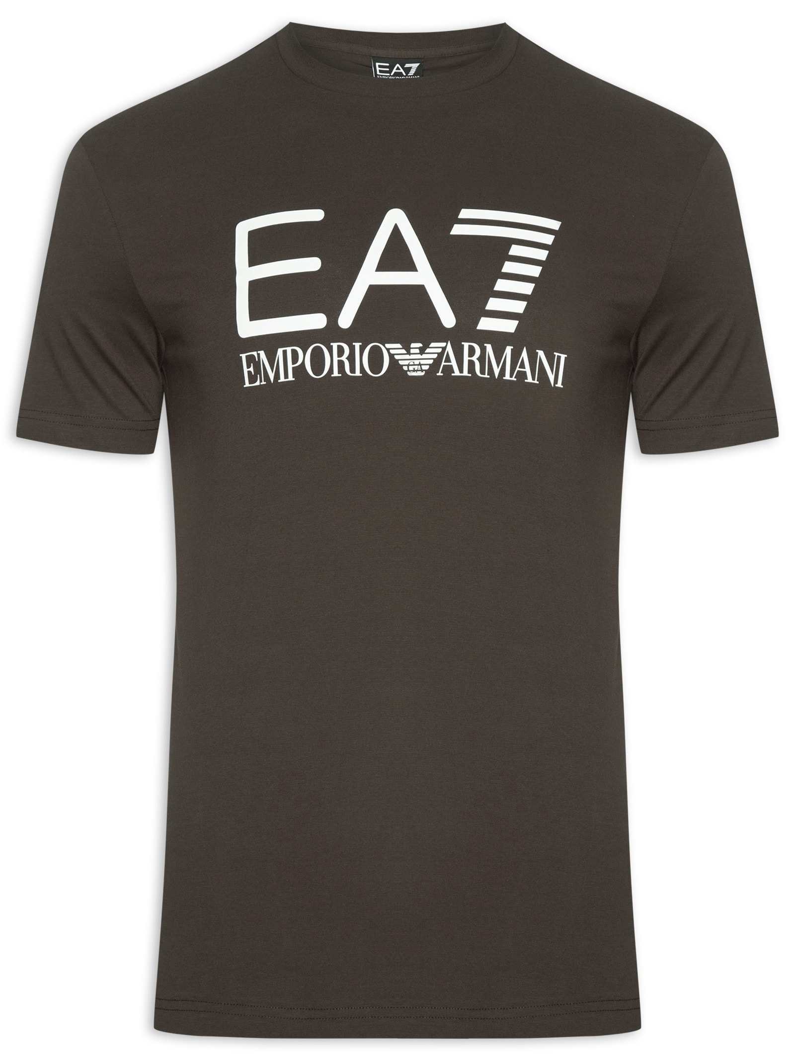 Camiseta Masculina Manga Curta Train Core ID Big Logo Marrom Ea7 Emporio Armani