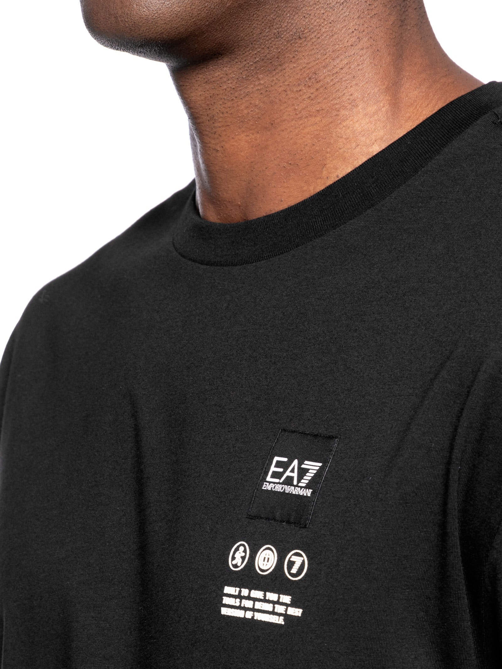 Camiseta Masculina Manga Curta Train Logo Series Writings Preto Ea7 Emporio Armani