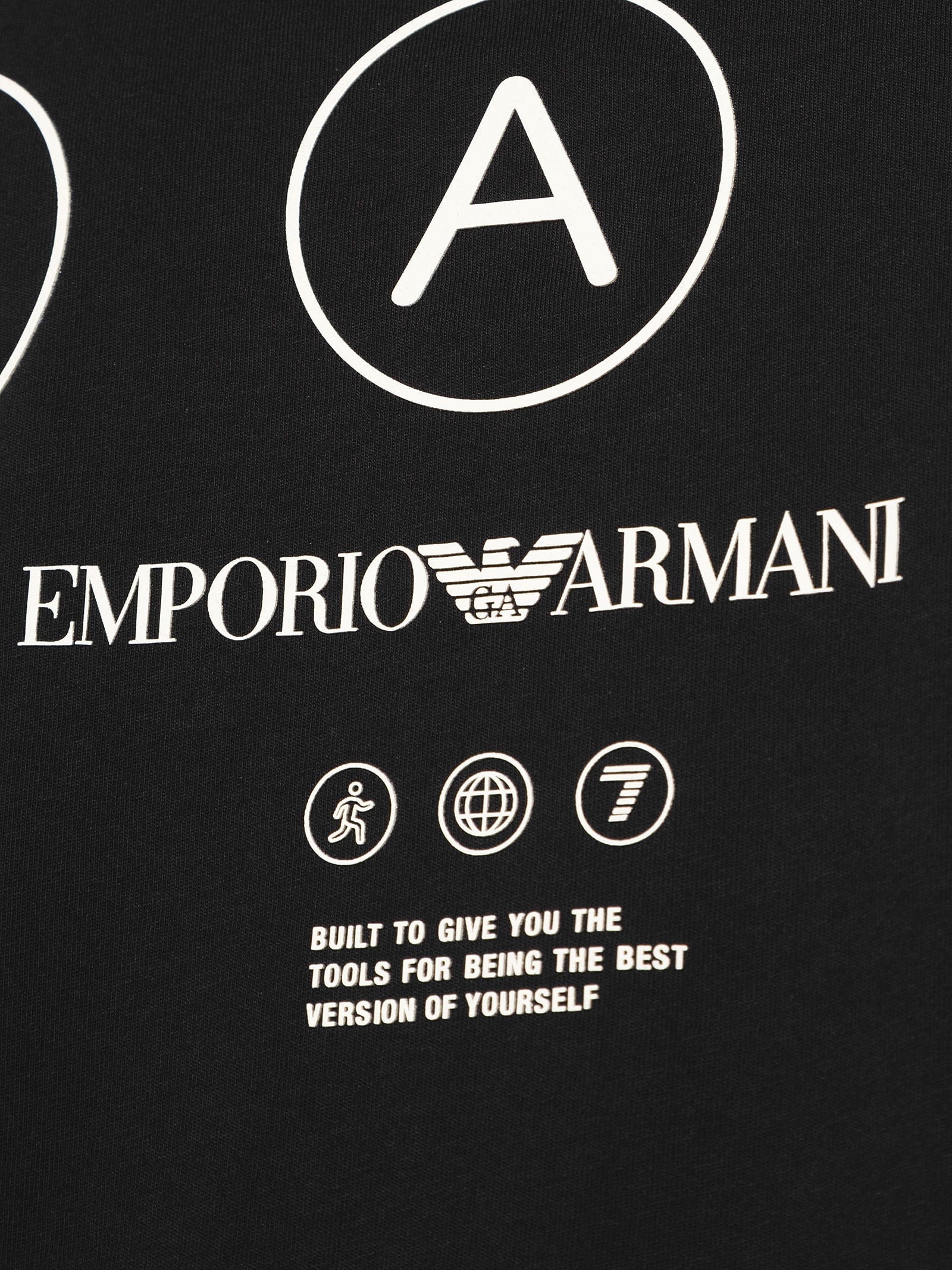 Camiseta Masculina Manga Curta Train Logo Series Writings Preto Ea7 Emporio Armani