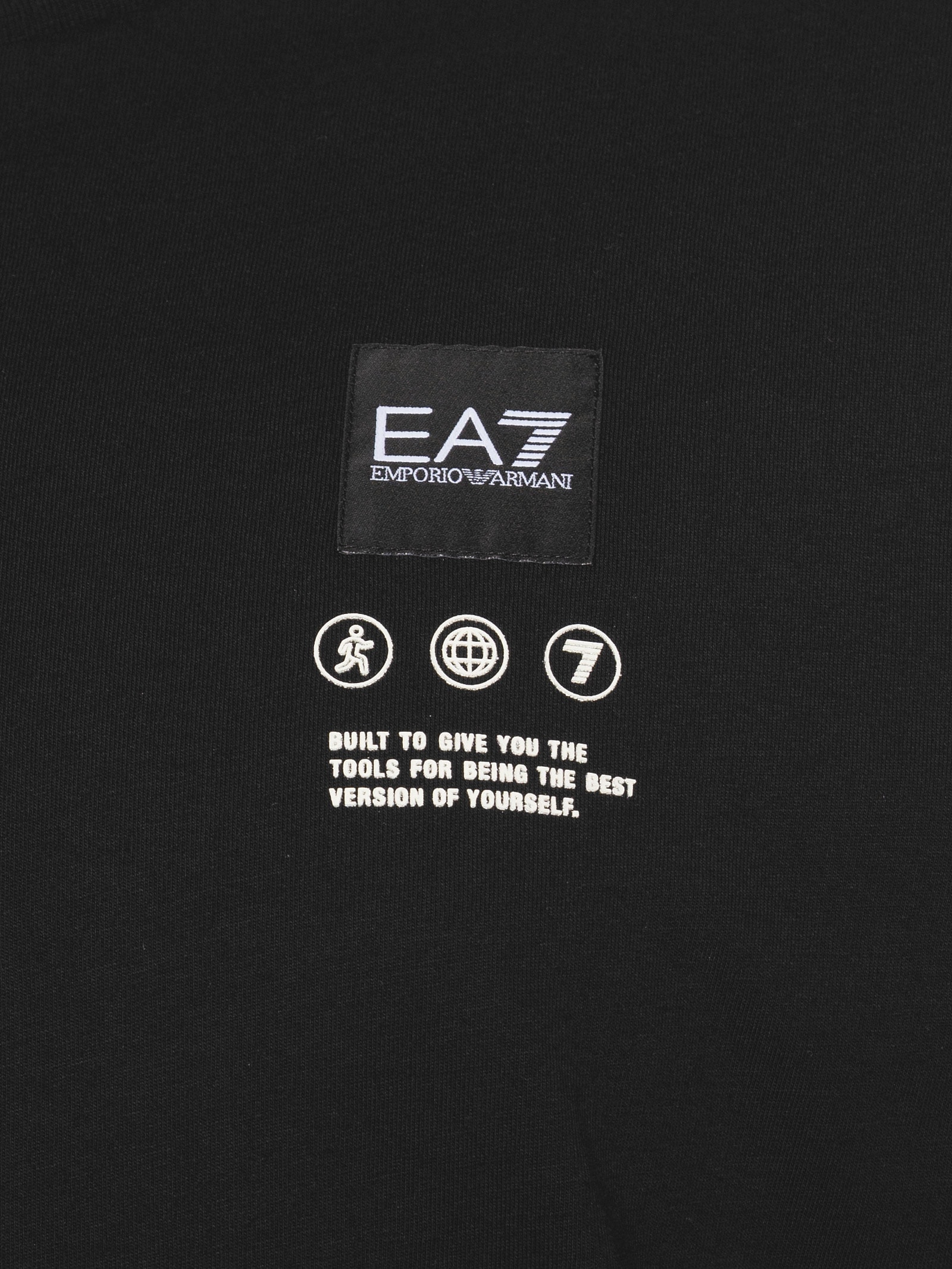 Camiseta Masculina Manga Curta Train Logo Series Writings Preto Ea7 Emporio Armani