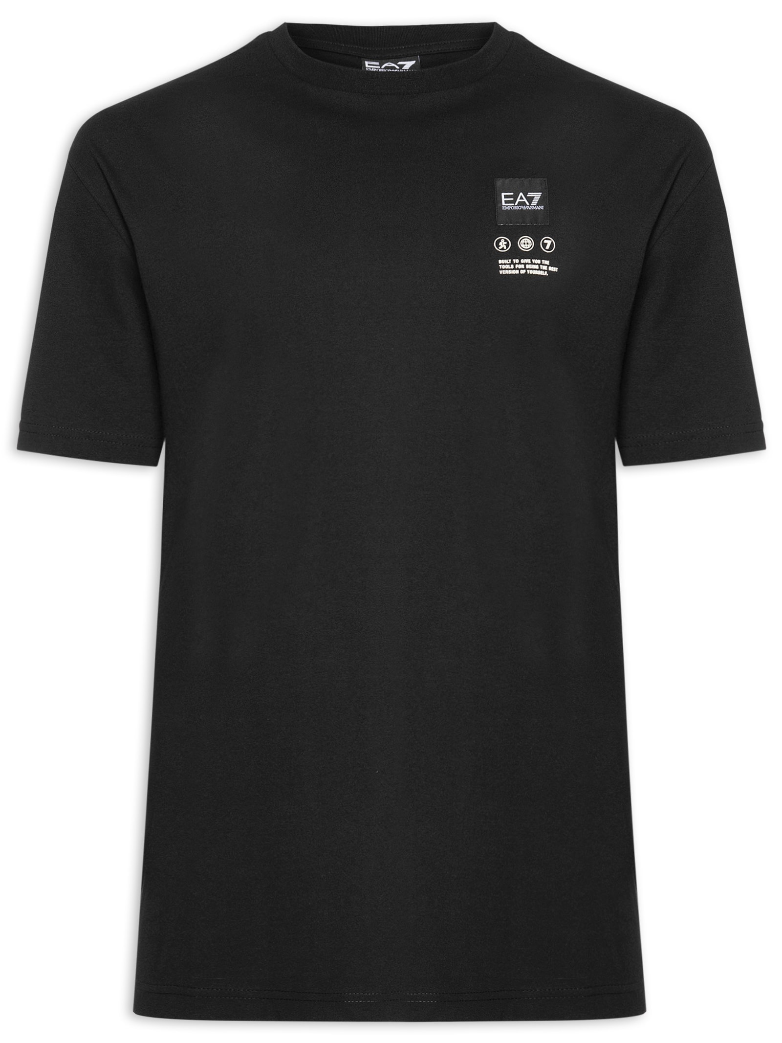 Camiseta Masculina Manga Curta Train Logo Series Writings Preto Ea7 Emporio Armani