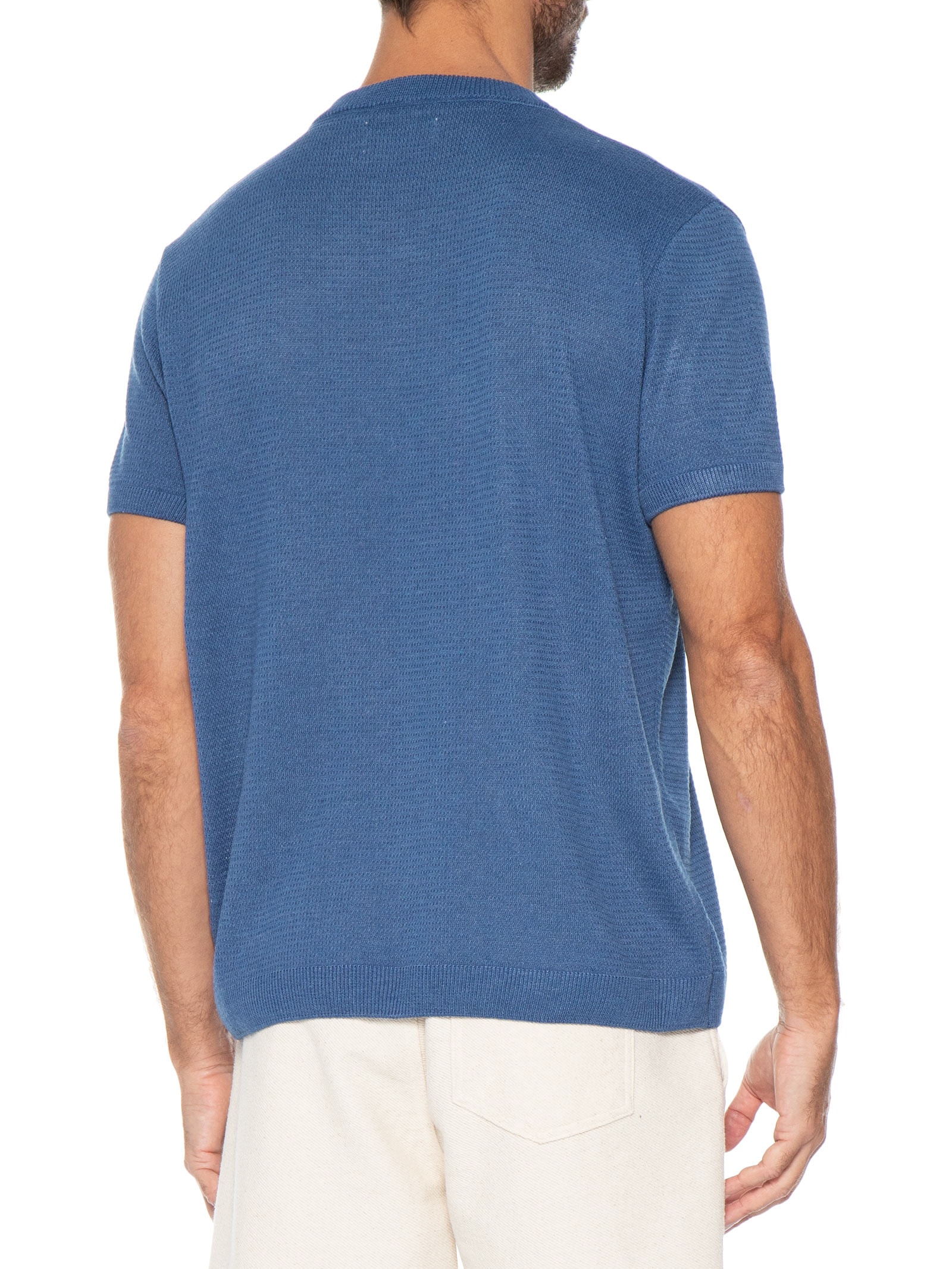 Camiseta Masculina Manga Curta Tricot Bretanha II Azul Foxton