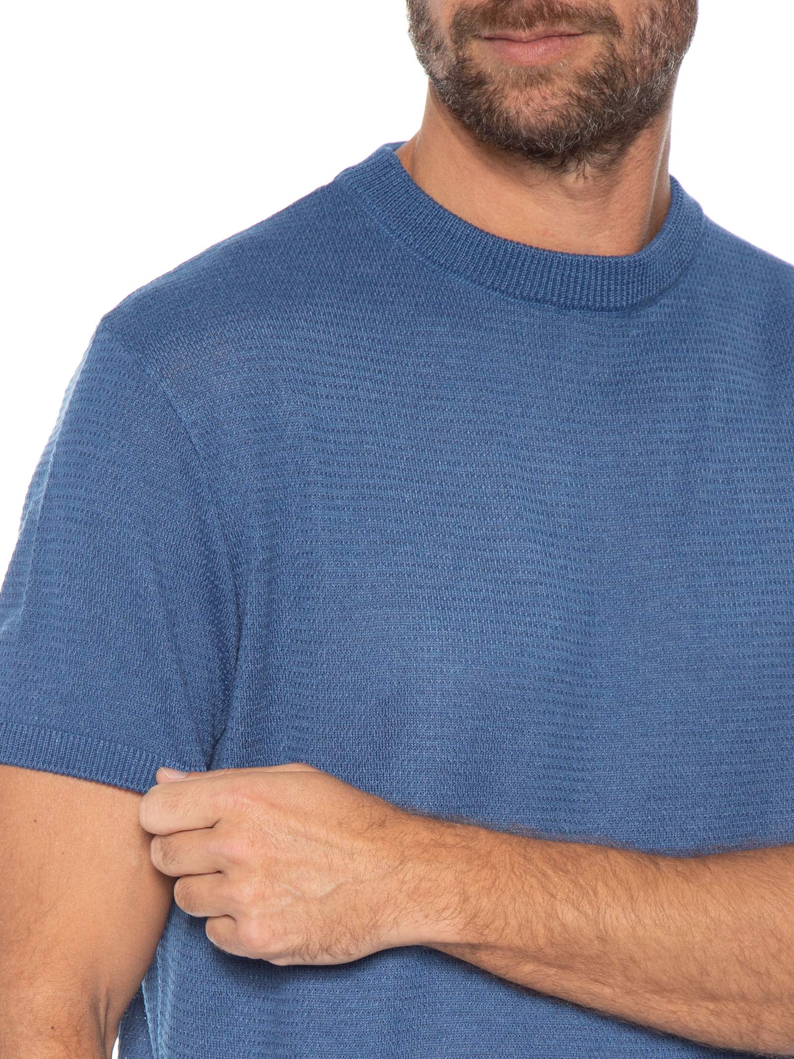 Camiseta Masculina Manga Curta Tricot Bretanha II Azul Foxton