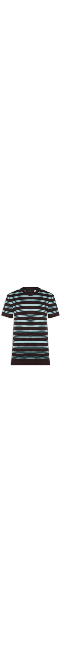 Camiseta Masculina Manga Curta Tricot Listra Urca - Marrom