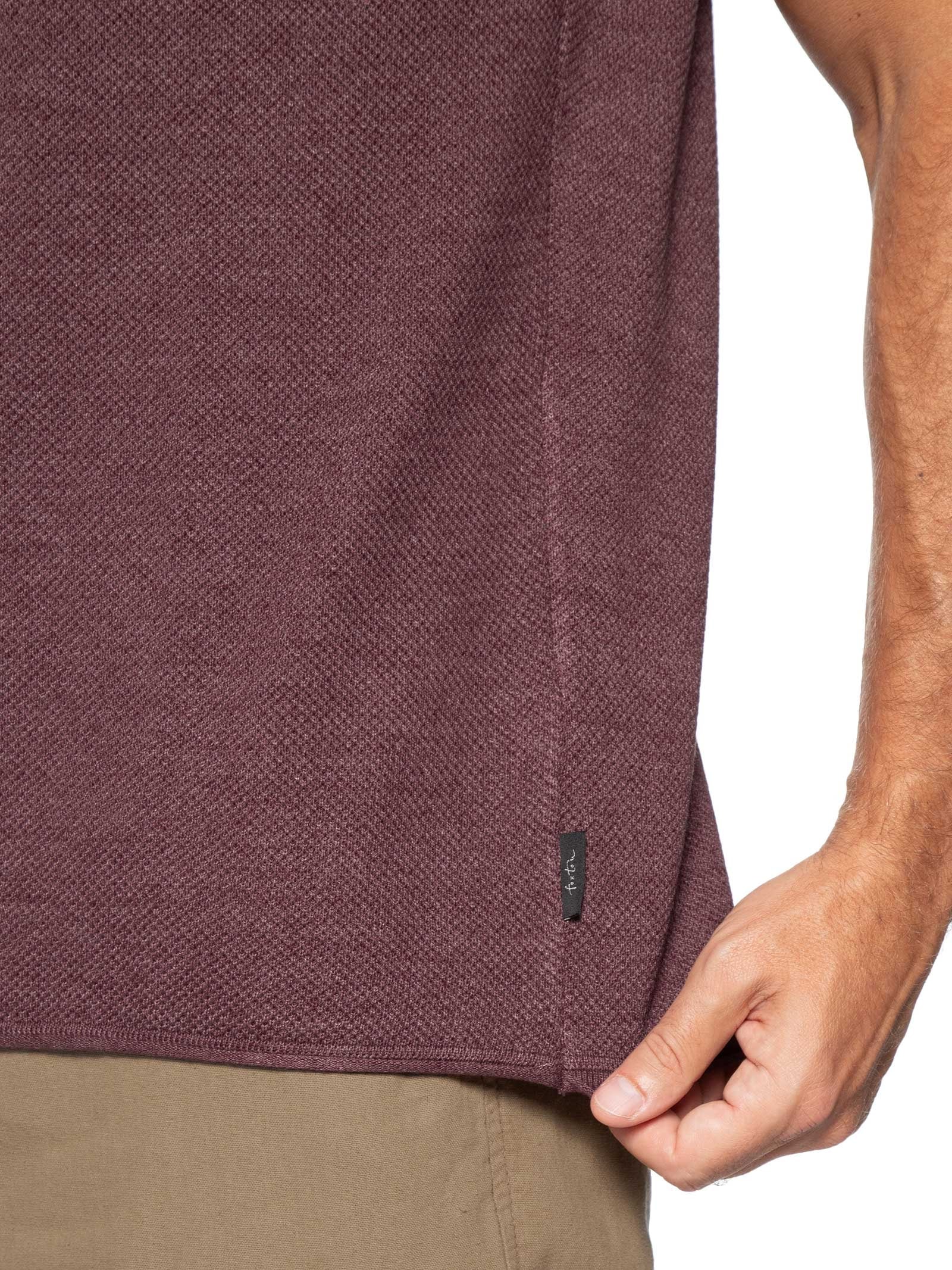 Camiseta Masculina Manga Curta Tricot Mescla Roman Vermelho Foxton