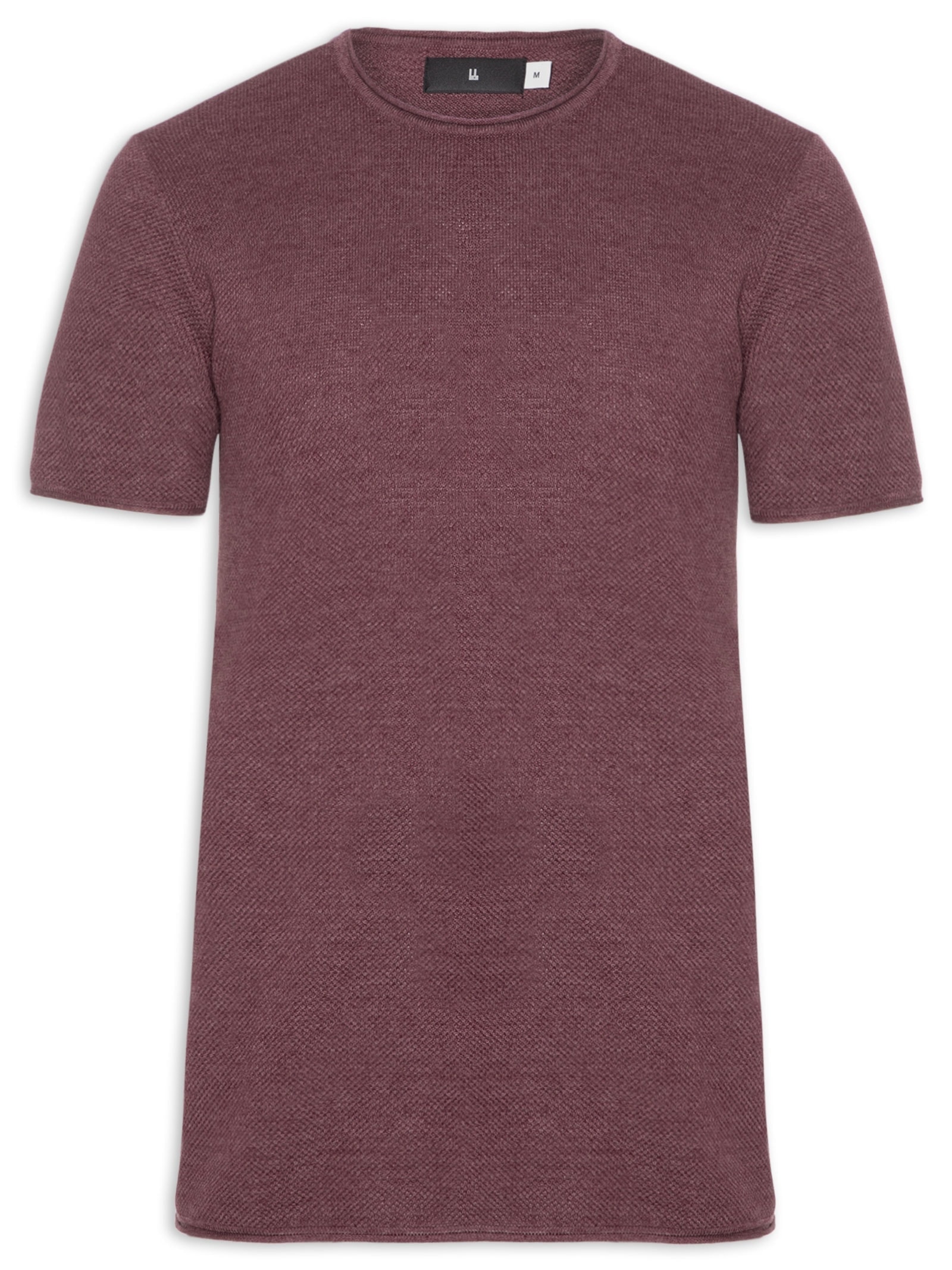Camiseta Masculina Manga Curta Tricot Mescla Roman Vermelho Foxton
