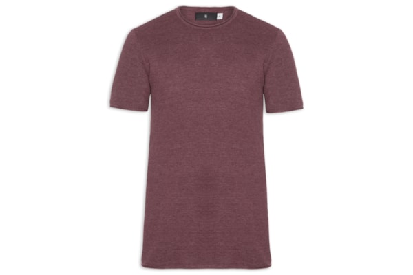 Camiseta Masculina Manga Curta Tricot Mescla Roman - Vermelho