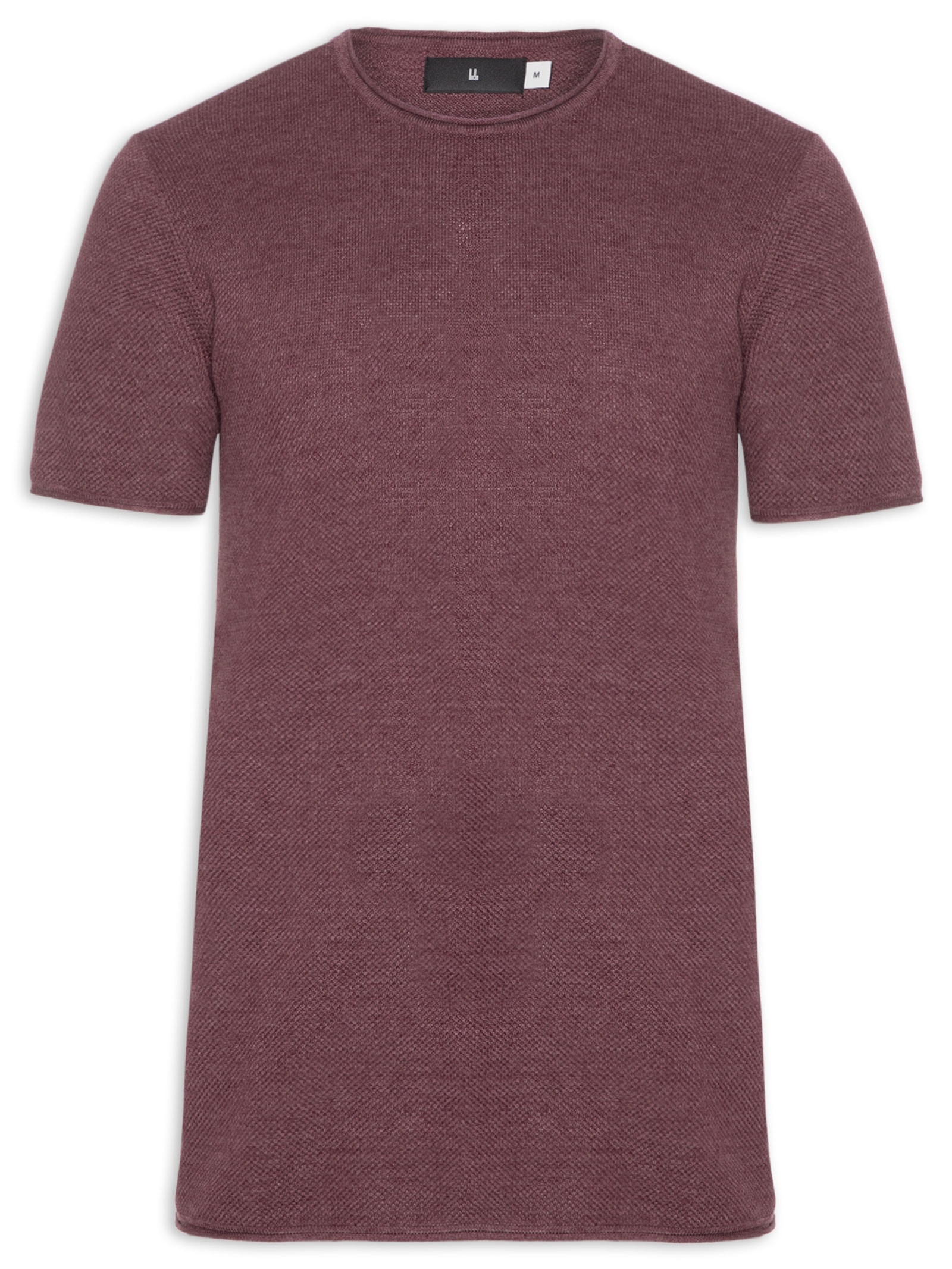 Camiseta Masculina Manga Curta Tricot Mescla Roman Vermelho Foxton