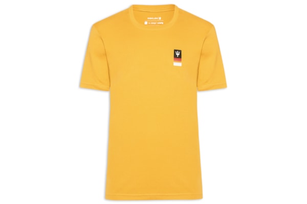 Camiseta Masculina Manga Curta Tridente Degradê - Amarelo