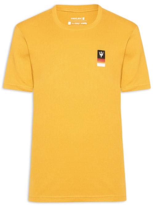 Camiseta Masculina Manga Curta Tridente Degradê – Amarelo