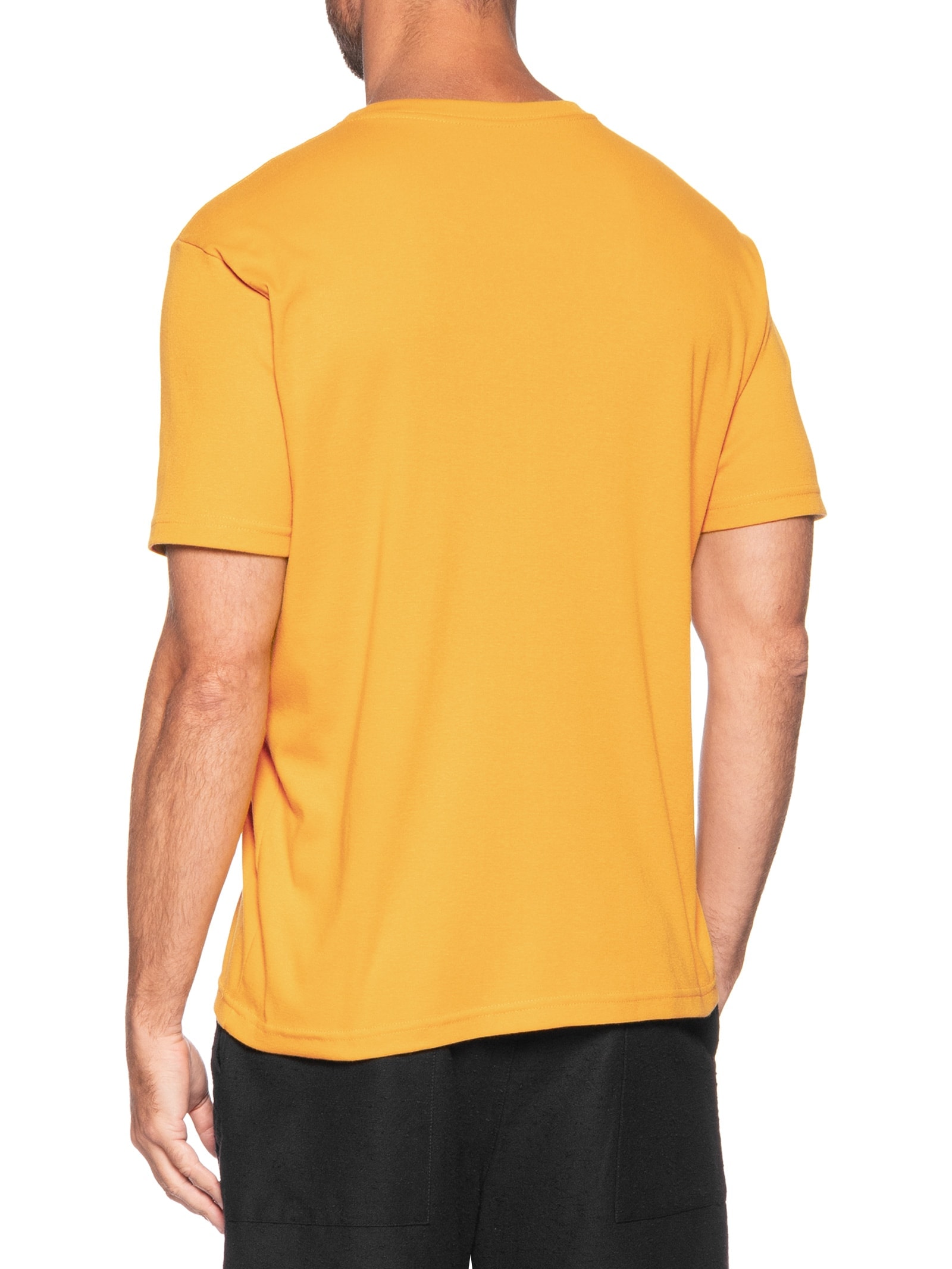 Camiseta Masculina Manga Curta Tridente Degradê Amarelo Osklen