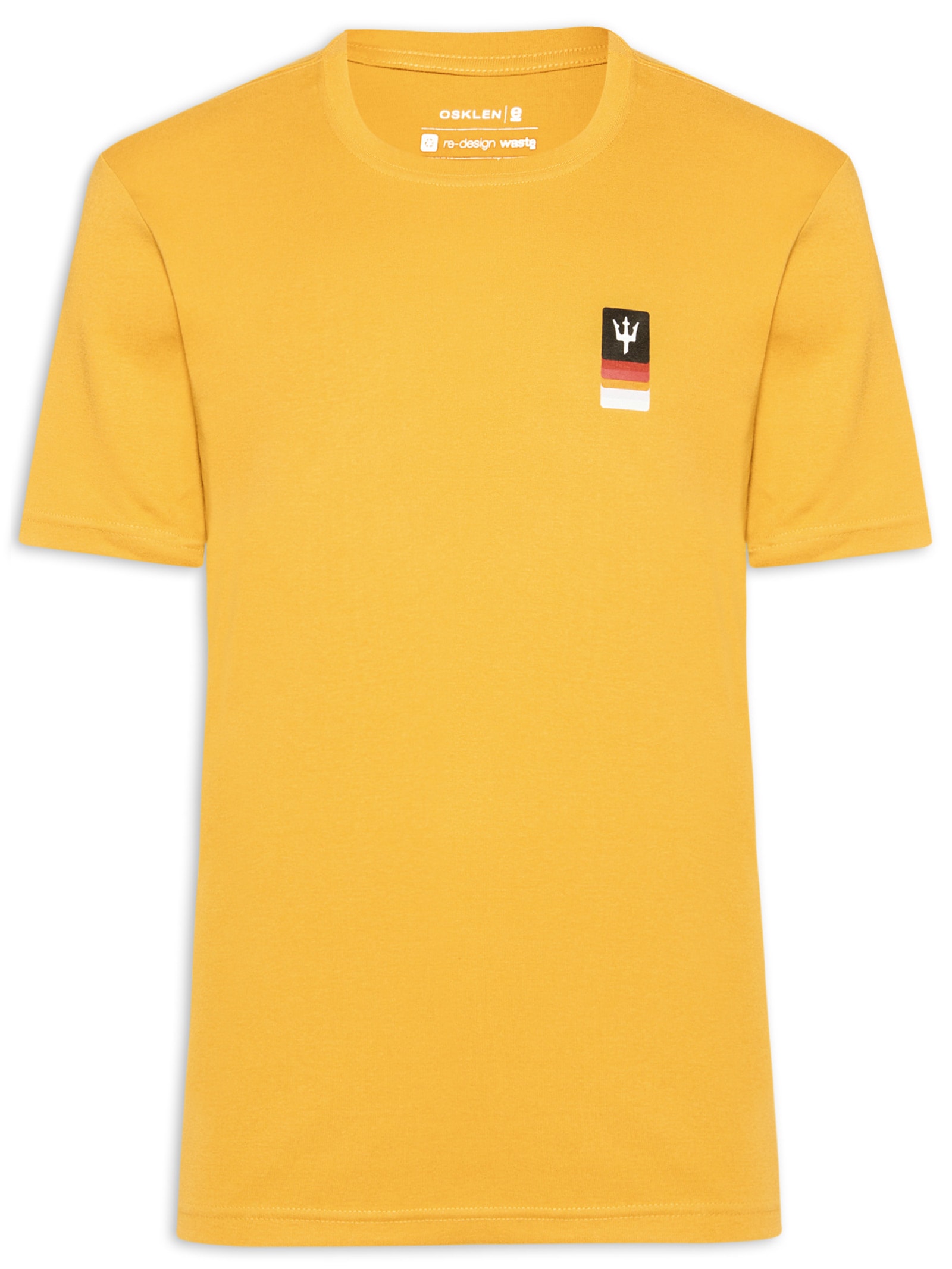 Camiseta Masculina Manga Curta Tridente Degradê Amarelo Osklen