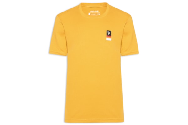 Camiseta Masculina Manga Curta Tridente Degradê - Amarelo