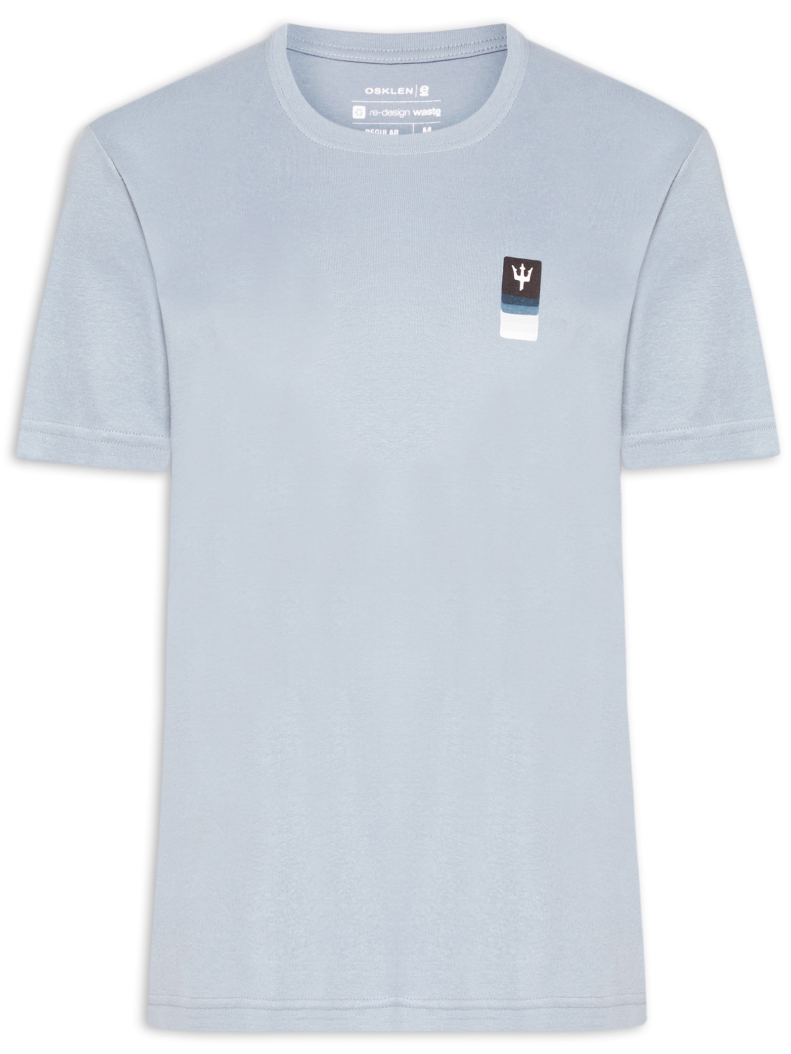Camiseta Masculina Manga Curta Tridente Degradê Azul Osklen