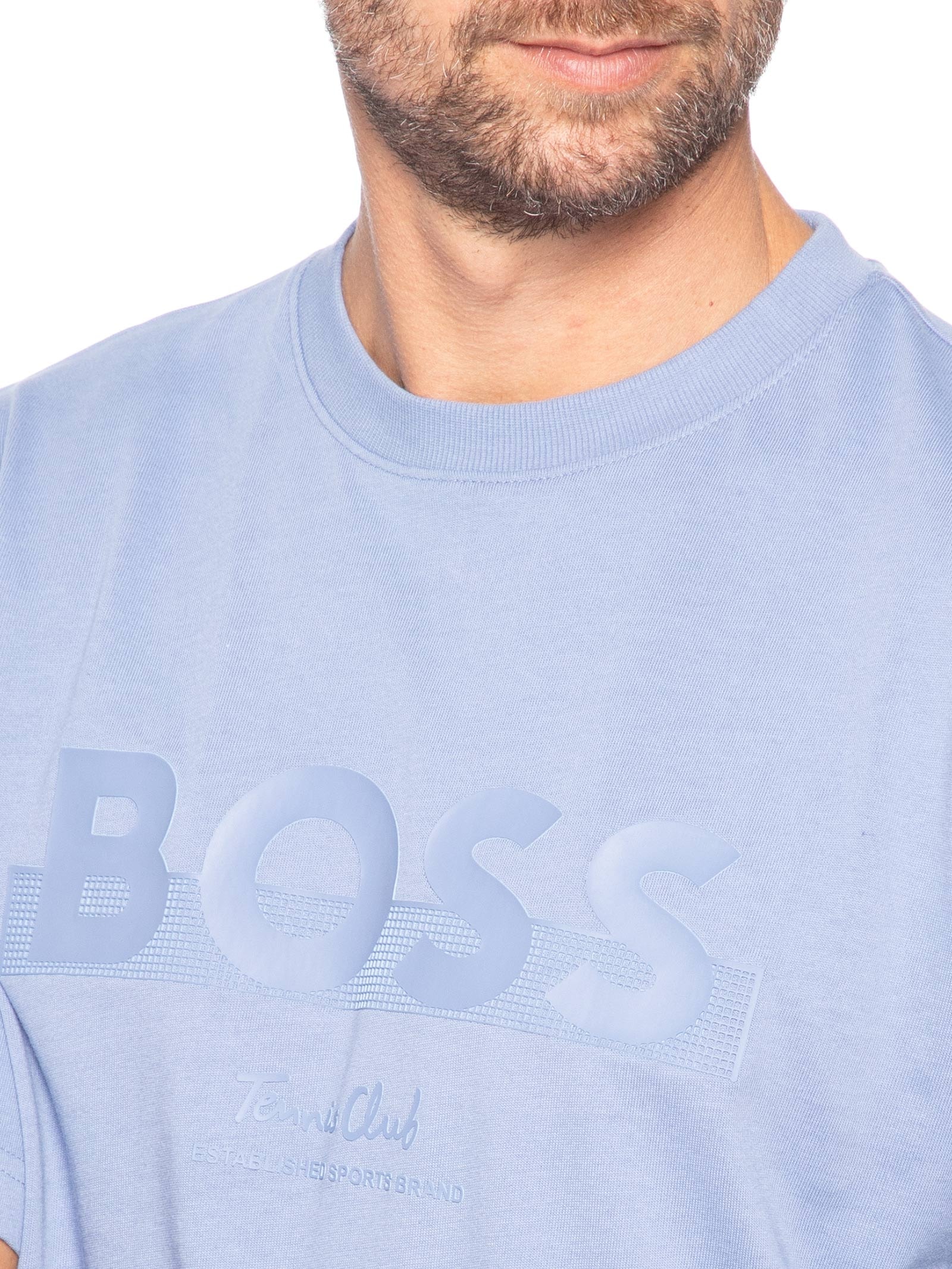 Camiseta Masculina Manga Curta TS Member Logo Azul Boss