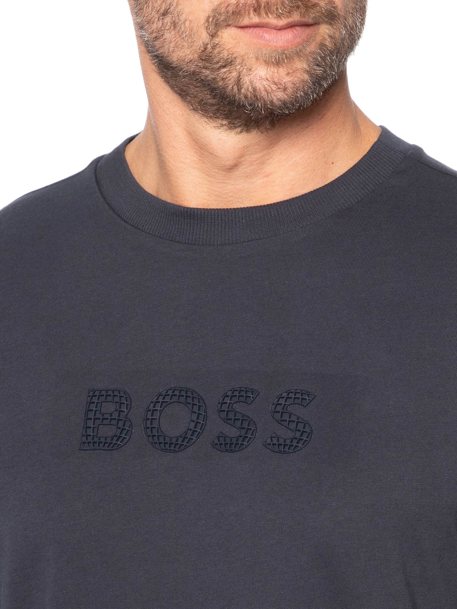Camiseta Masculina Manga Curta TS Terrace Logo Azul Boss
