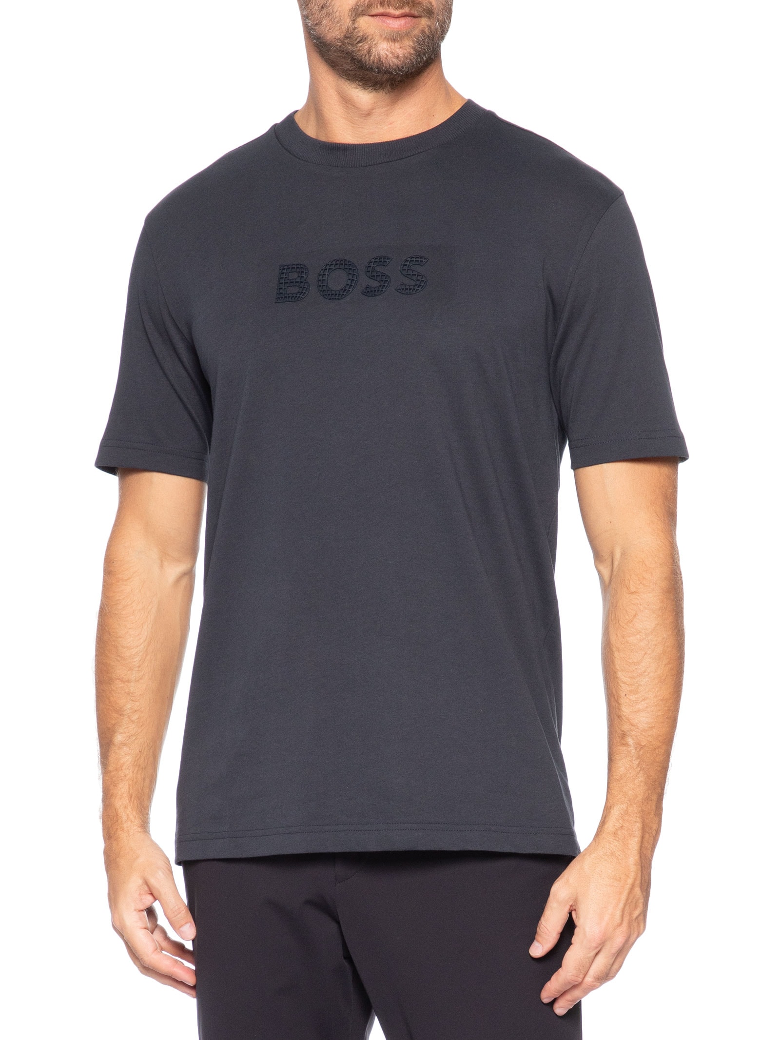Camiseta Masculina Manga Curta TS Terrace Logo Azul Boss