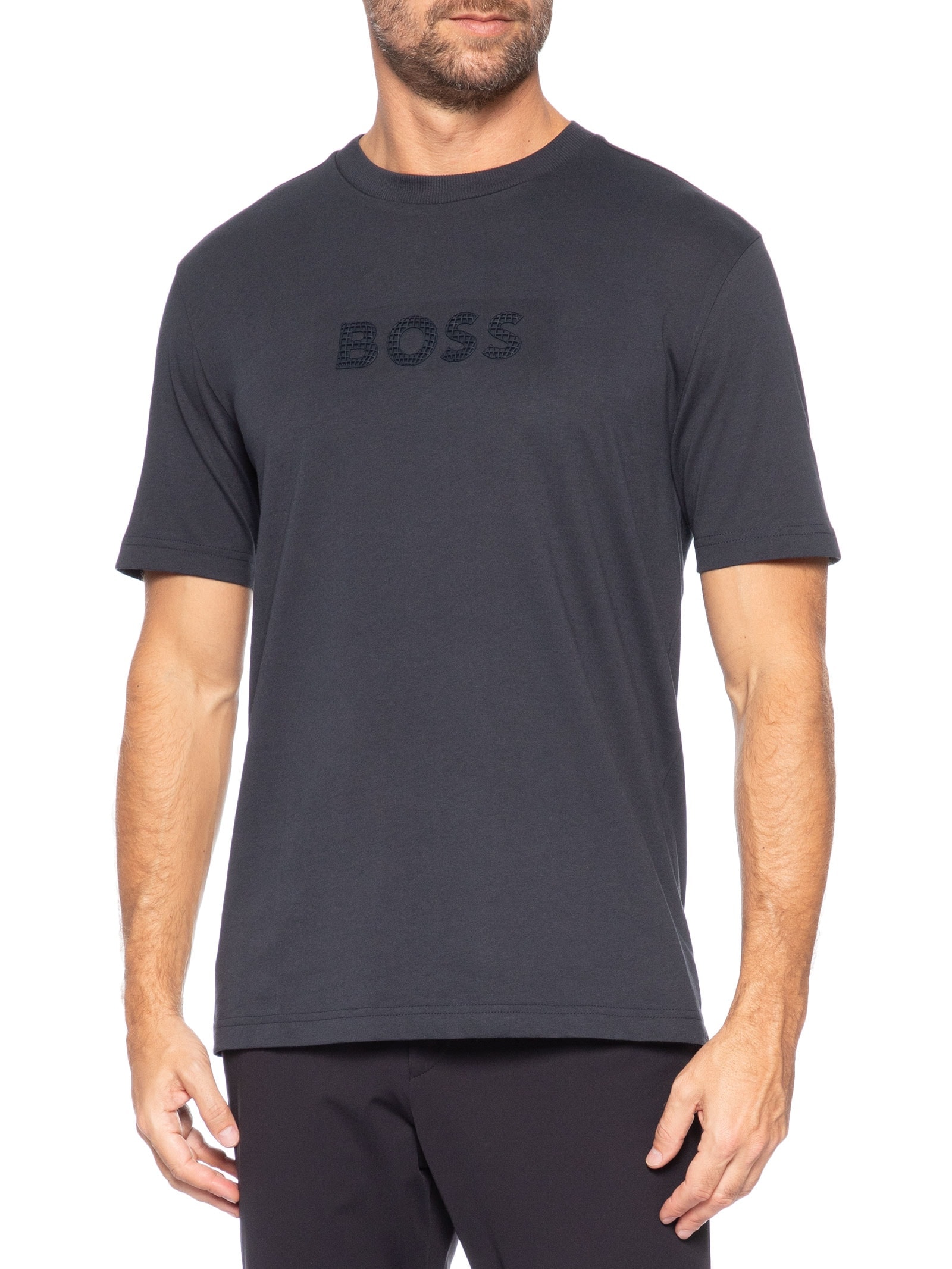 Camiseta Masculina Manga Curta TS Terrace Logo Azul Boss