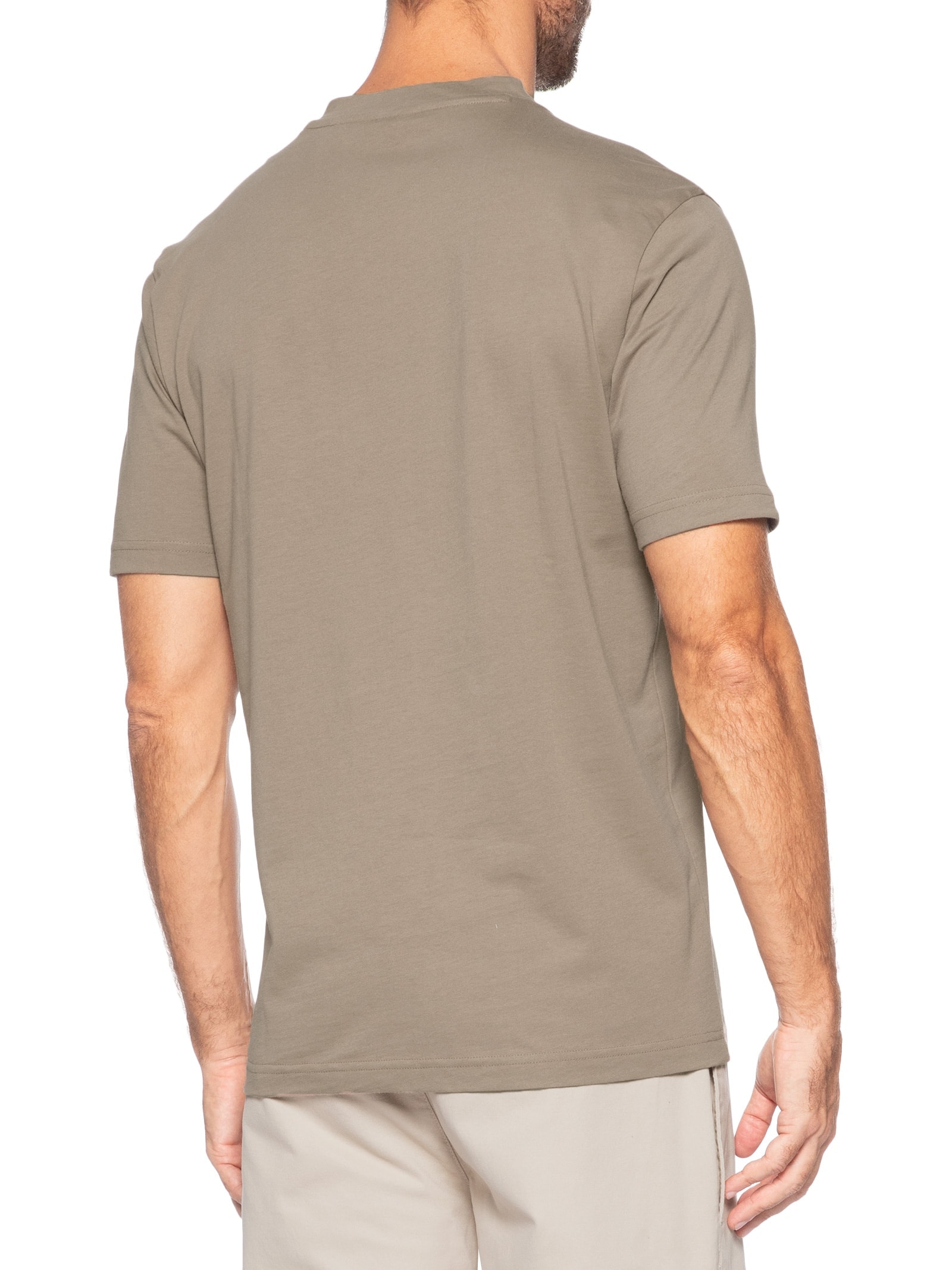 Camiseta Masculina Manga Curta TS Terrace Logo Bege Boss