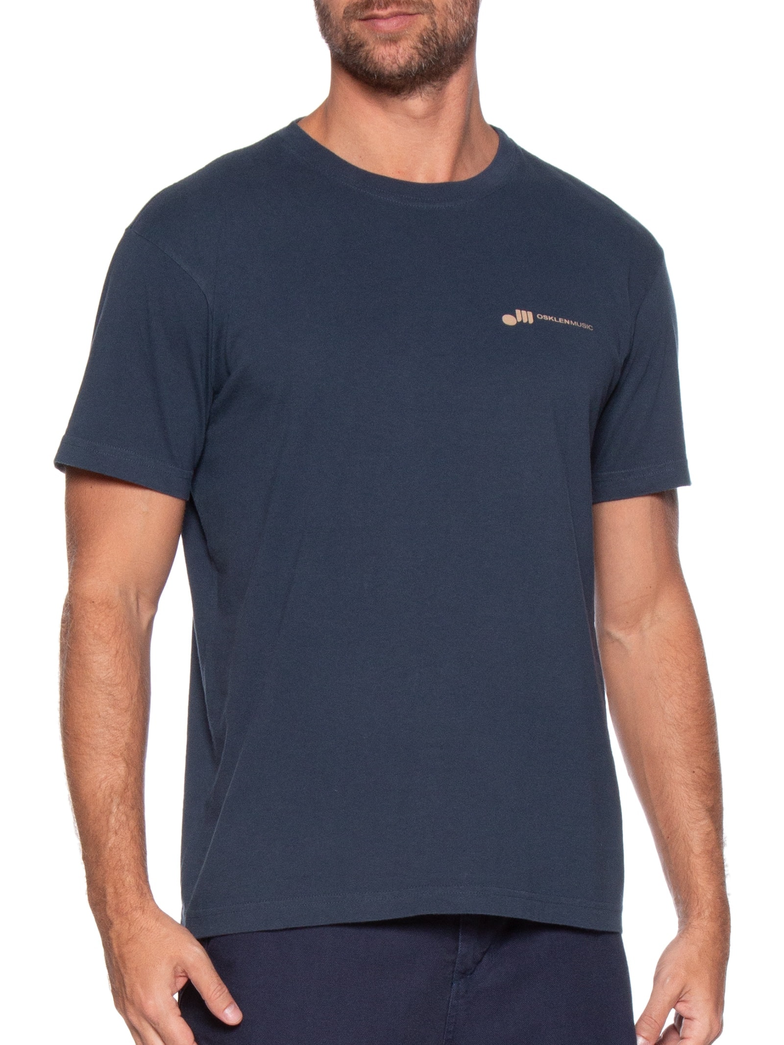 Camiseta Masculina Manga Curta Vintage Blues Gears Azul Osklen