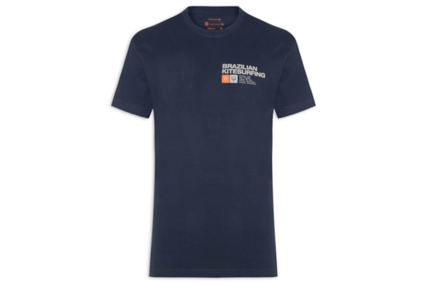 Camiseta Masculina Manga Curta Vintage Brazilian Kitesurfing  - Azul