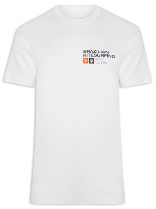 Camiseta Masculina Manga Curta Vintage Brazilian Kitesurfing – Branco