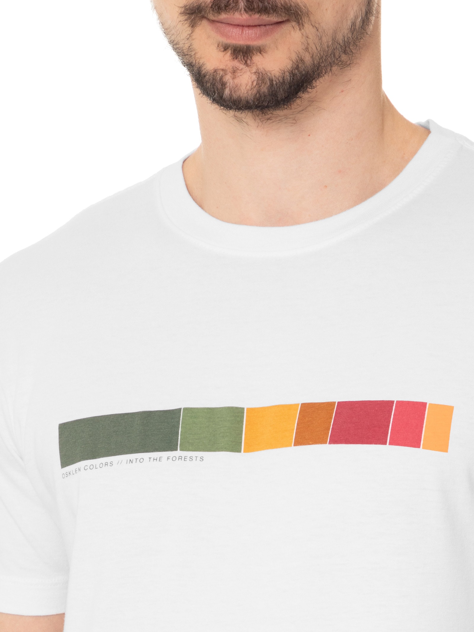 Camiseta Masculina Manga Curta Vintage Colors Branco Osklen