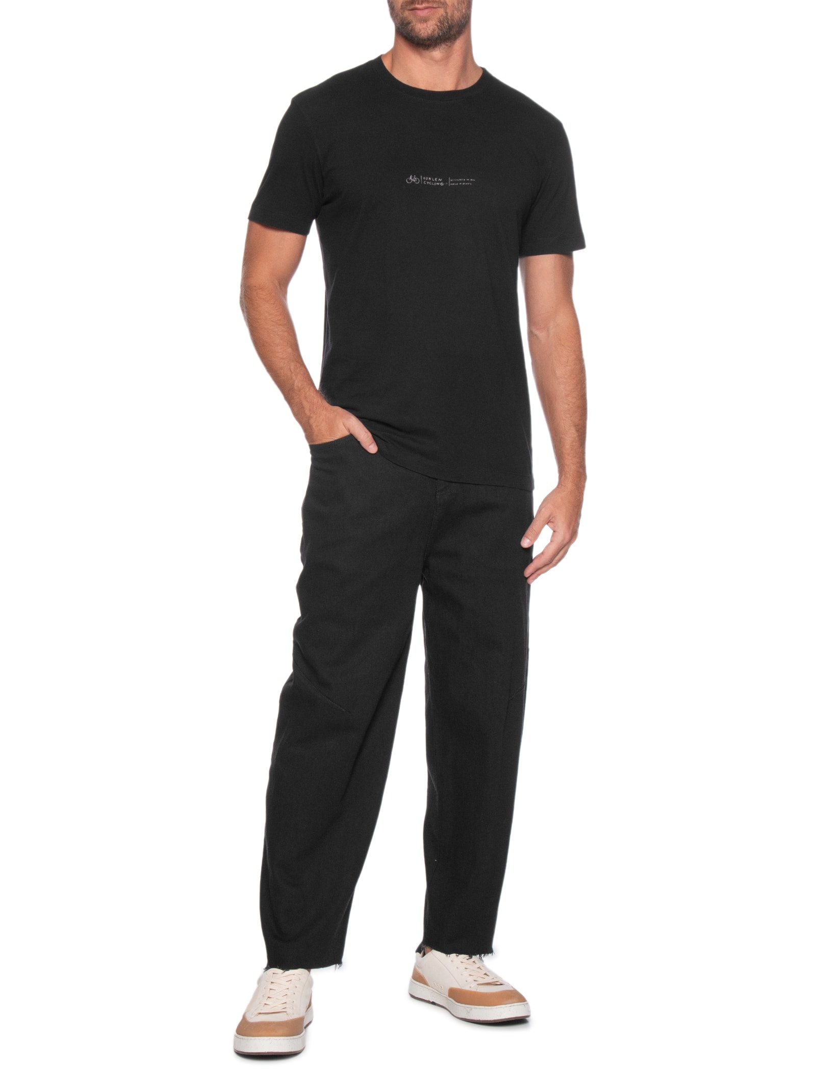 Camiseta Masculina Manga Curta Vintage Cycling Preto Osklen