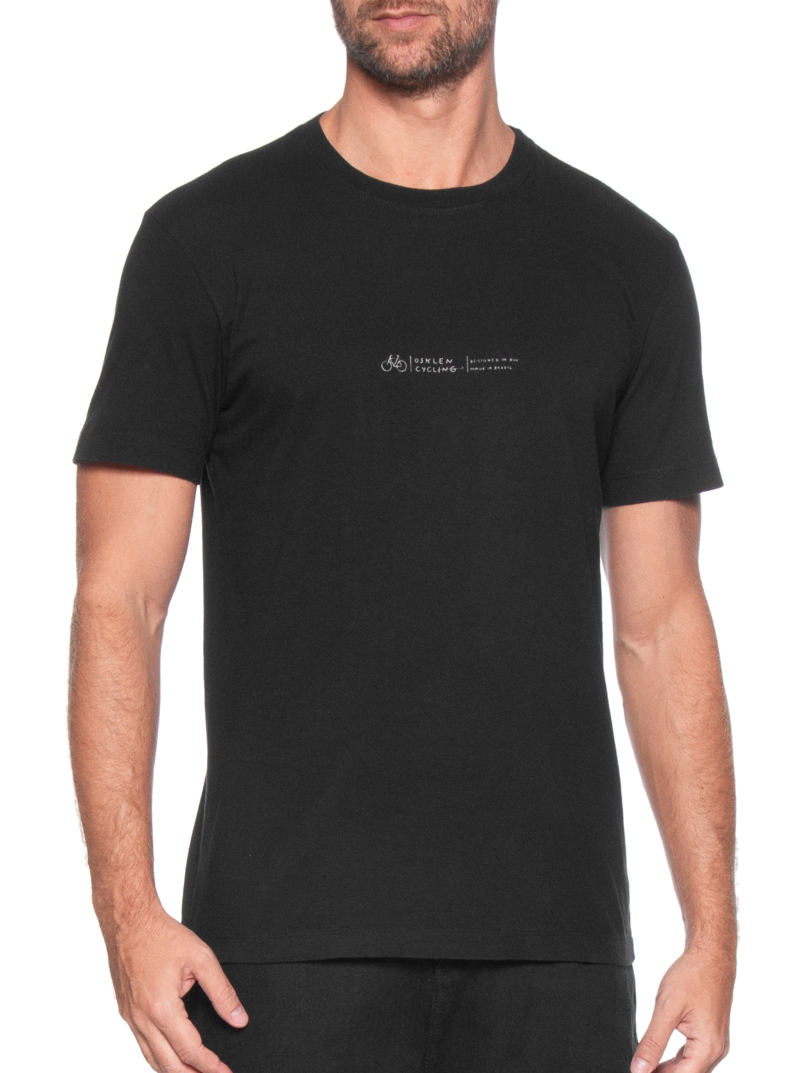 Camiseta Masculina Manga Curta Vintage Cycling Preto Osklen