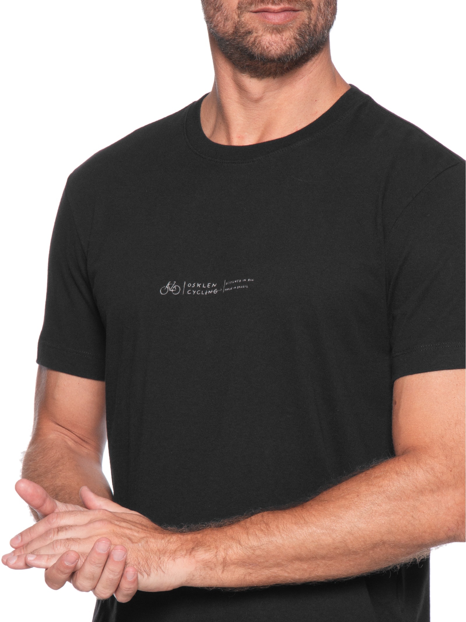 Camiseta Masculina Manga Curta Vintage Cycling Preto Osklen