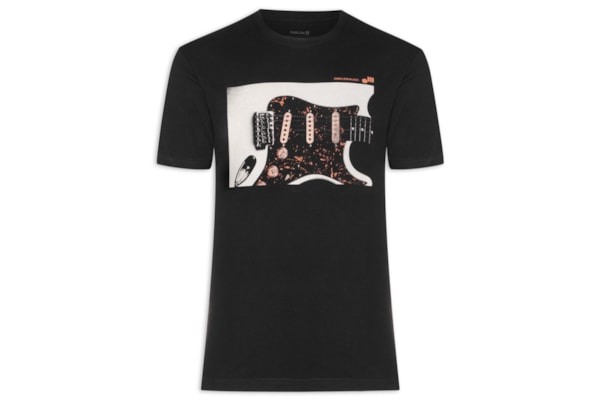Camiseta Masculina Manga Curta Vintage Eletric Gui - Preto