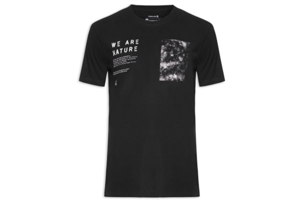 Camiseta Masculina Manga Curta Vintage Fungi - Preto