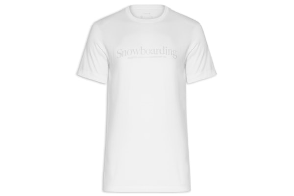 Camiseta Masculina Manga Curta Vintage Gola Careca Snowboarding Type - Branco