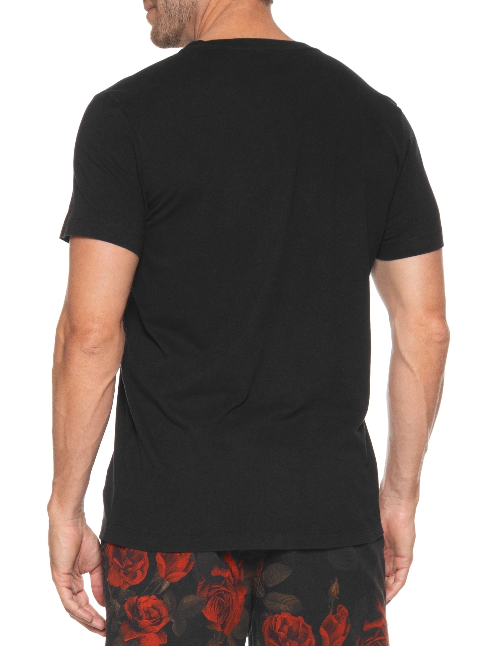 Camiseta Masculina Manga Curta Vintage Gola Careca Snowboarding Type  Preto Osklen
