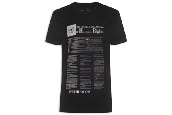 Camiseta Masculina Manga Curta Vintage Human Right - Preto