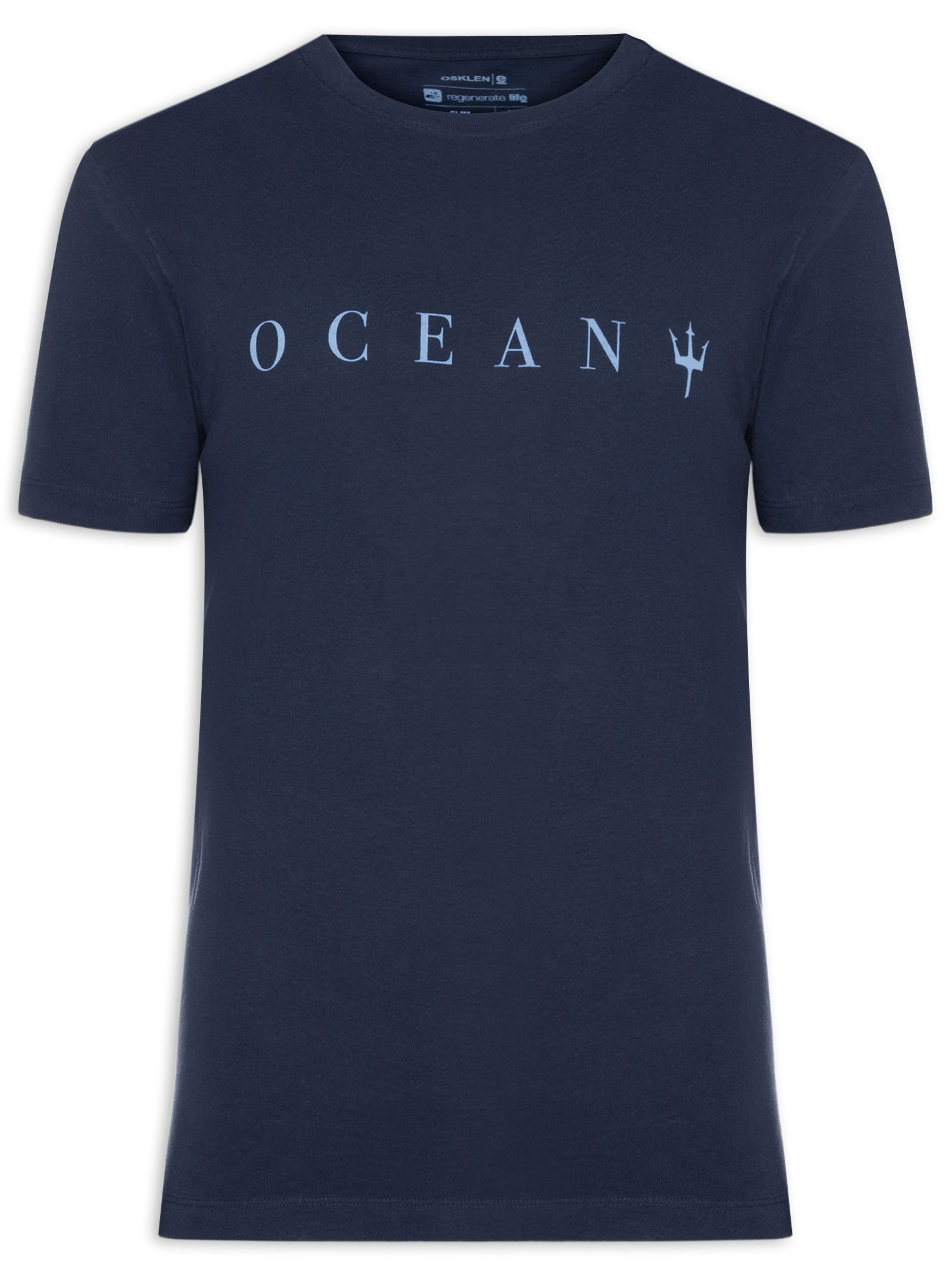 Camiseta Masculina Manga Curta Vintage Oceans Azul Osklen