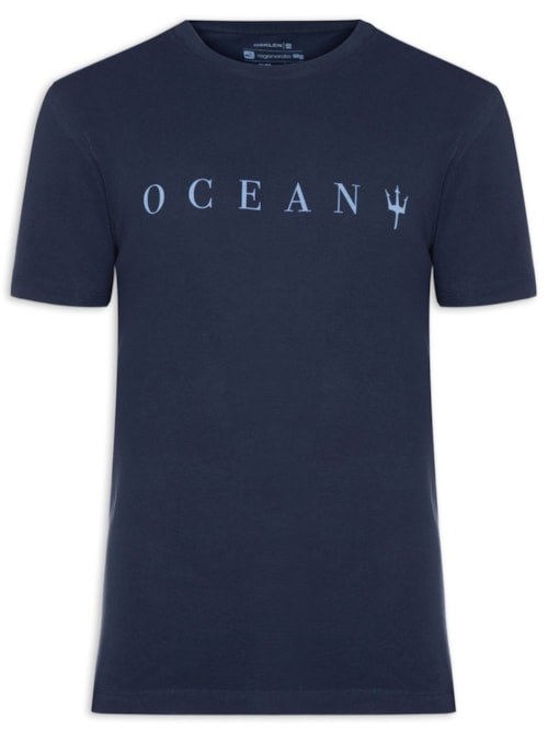 Camiseta Masculina Manga Curta Vintage Oceans – Azul