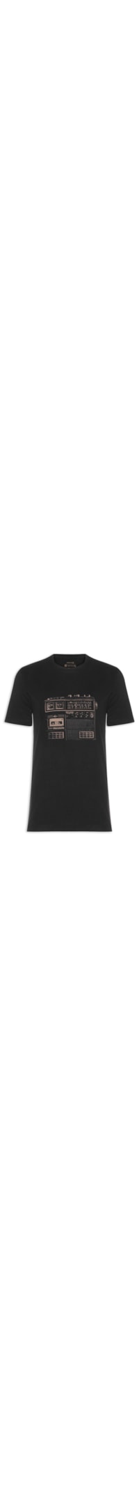 Camiseta Masculina Manga Curta Vintage Old Radio - Preto