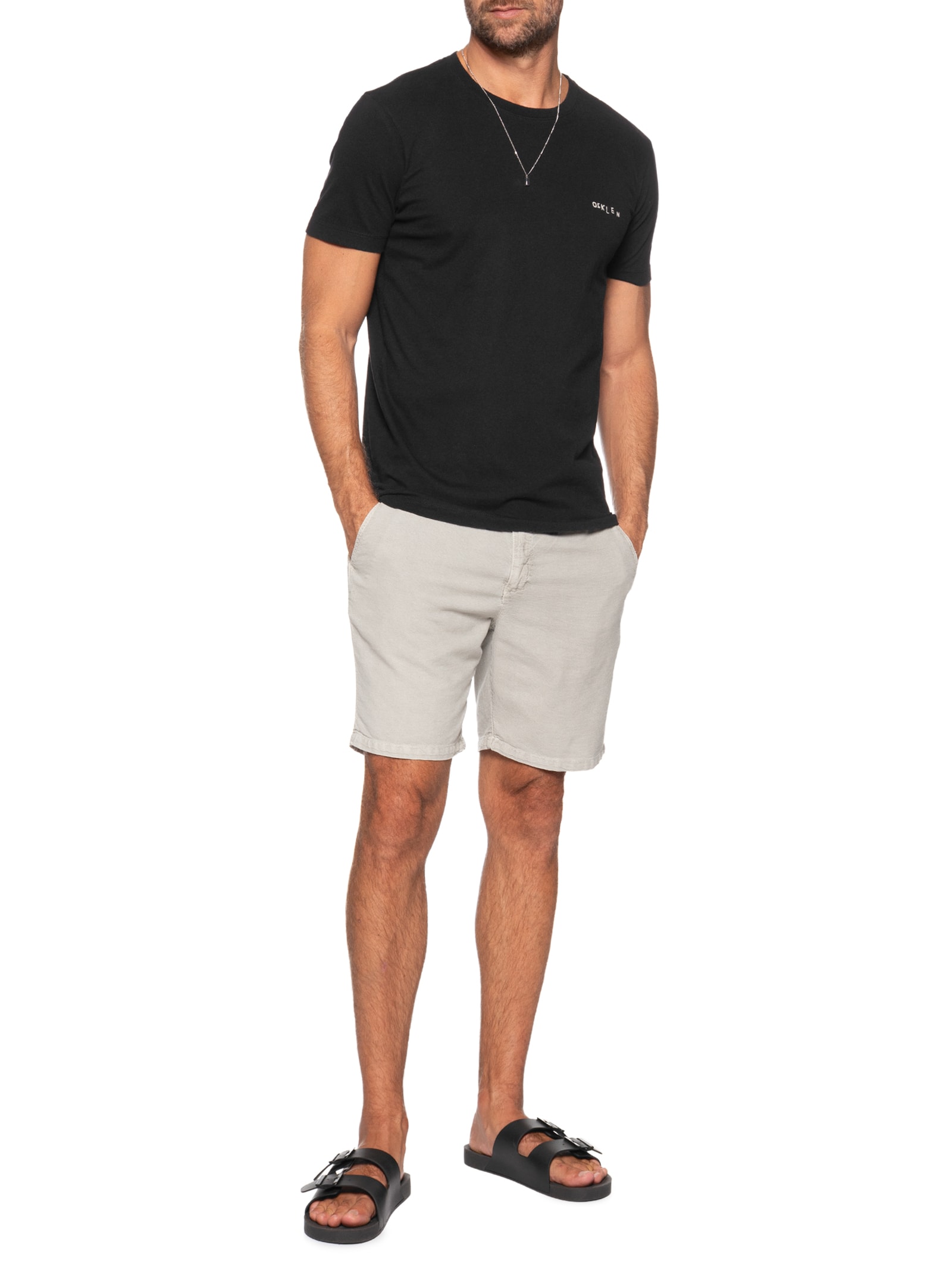 Camiseta Masculina Manga Curta Vintage Paper Type Preto Osklen