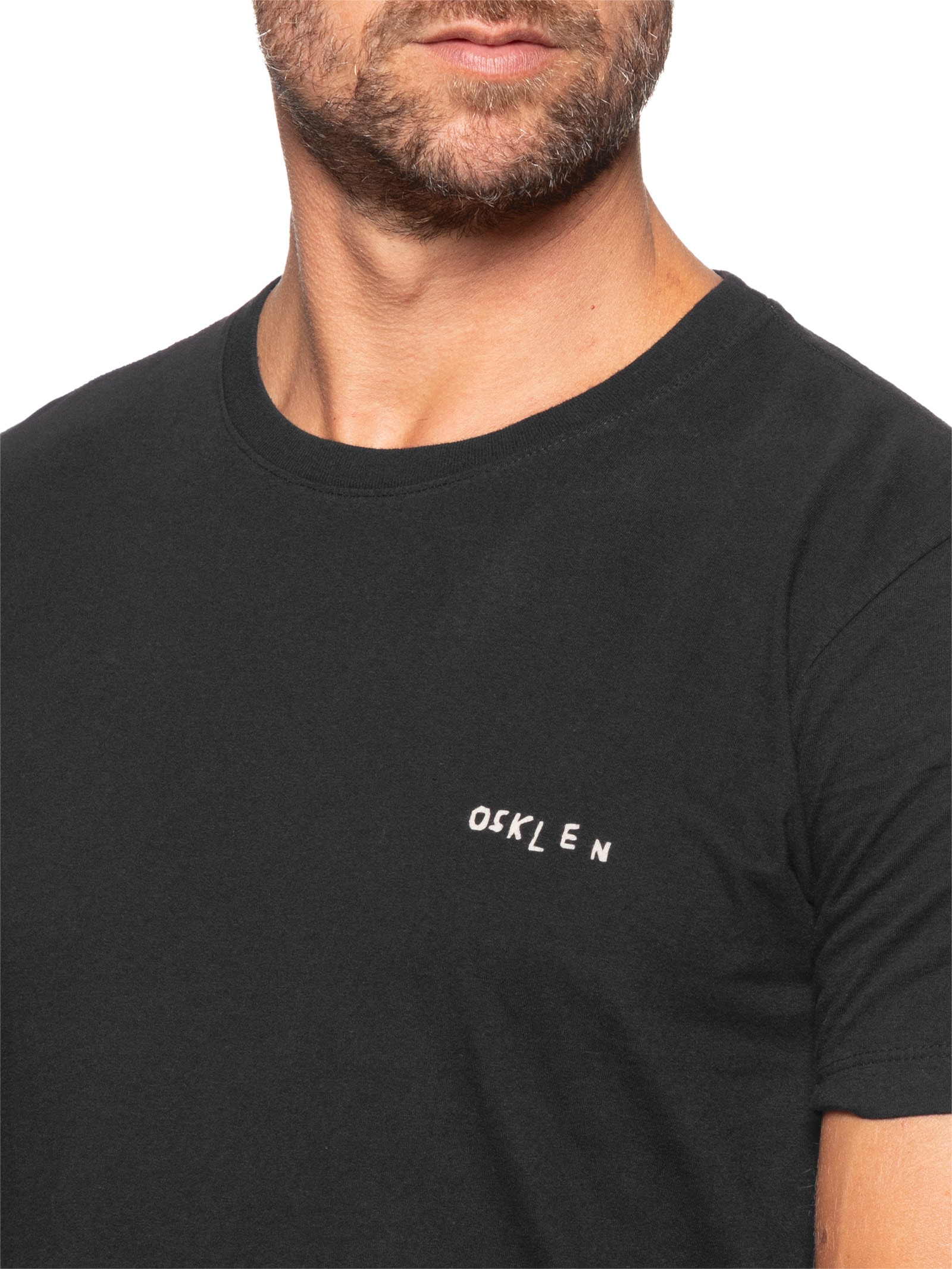 Camiseta Masculina Manga Curta Vintage Paper Type Preto Osklen