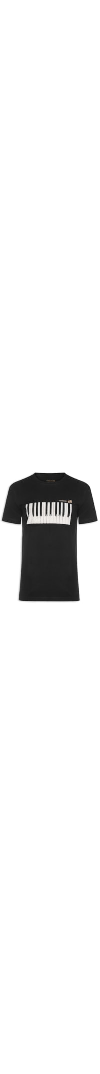 Camiseta Masculina Manga Curta Vintage Piano - Preto