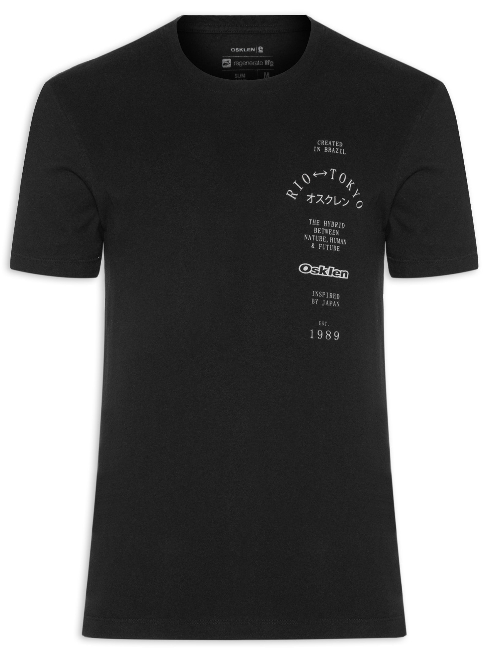 Camiseta Masculina Manga Curta Vintage Rio Tokyo Tall Mc Preto Osklen