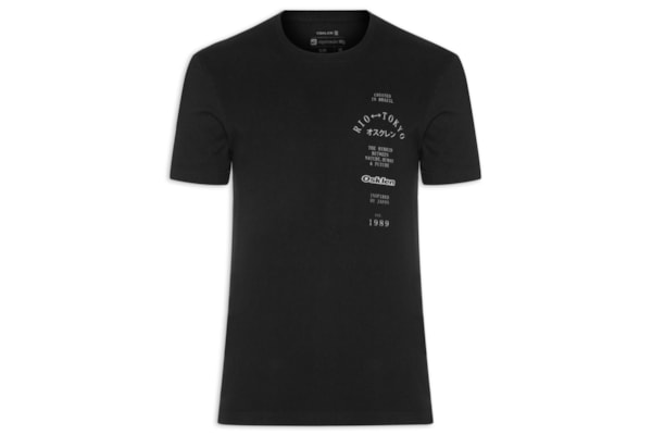 Camiseta Masculina Manga Curta Vintage Rio Tokyo Tall Mc - Preto