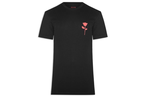 Camiseta Masculina Manga Curta Vintage Rose Stc - Preto