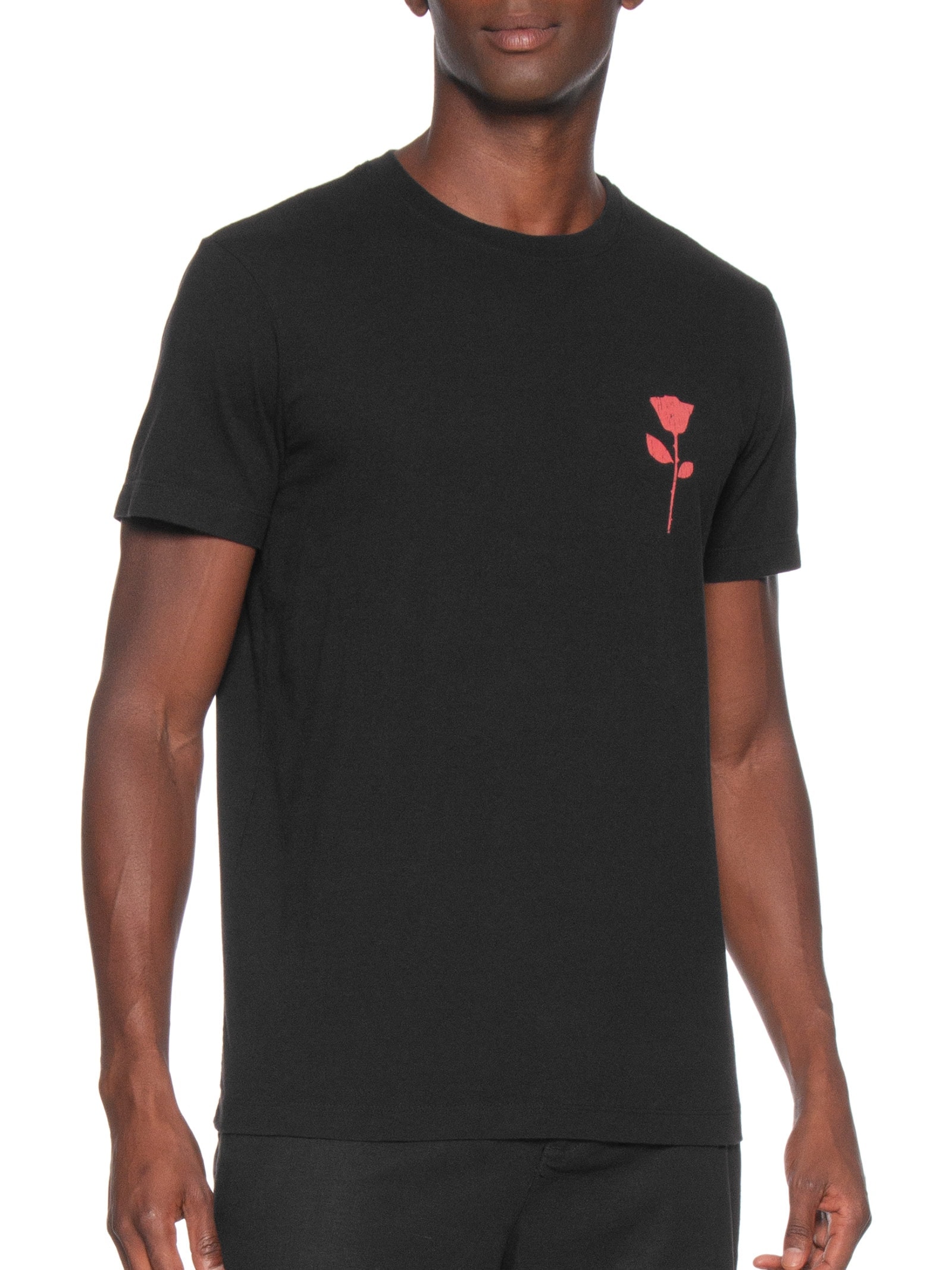 Camiseta Masculina Manga Curta Vintage Rose Stc Preto Osklen